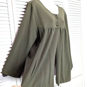 Knit Cardigan Jacket Womens XL Sage Green Cropped Swing Modal Nurture by Lamaze